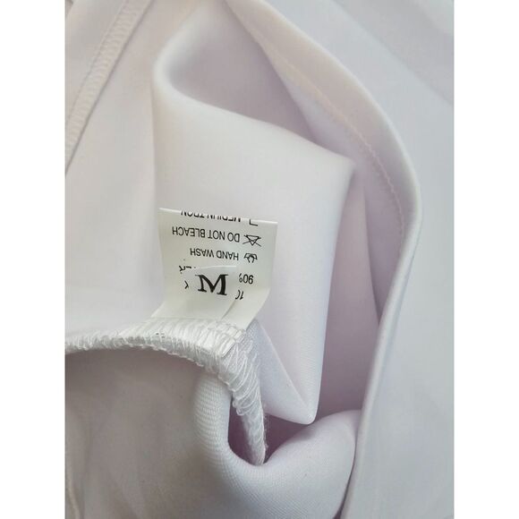 Memoriesea Off Shoulder Bodycon Lantern Sleeve Front Hook Midi Party Dress Sz M - Picture 6 of 7